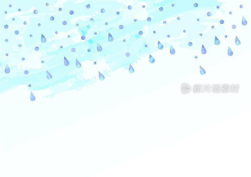 雨的插图[浅蓝色背景]